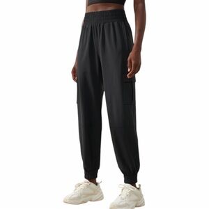 NEW Abercrombie & Fitch YPB MotionTEK Cargo Joggers Pants in Black Size Large